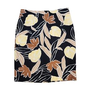 NWT Ann Taylor Floral Pencil Skirt - Black, Yellow, Brown
